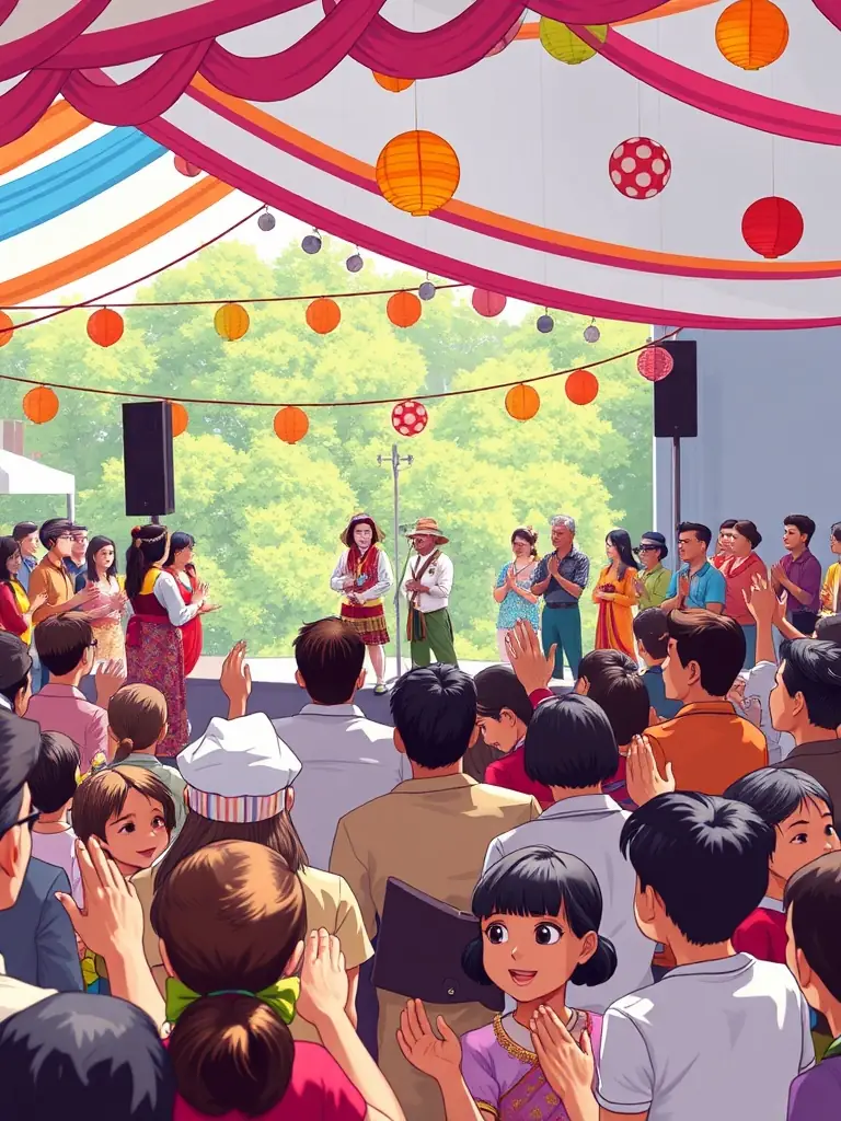 A photograph from the Spring Cultural Festival 2022, highlighting the diverse performances, art installations, and community participation.